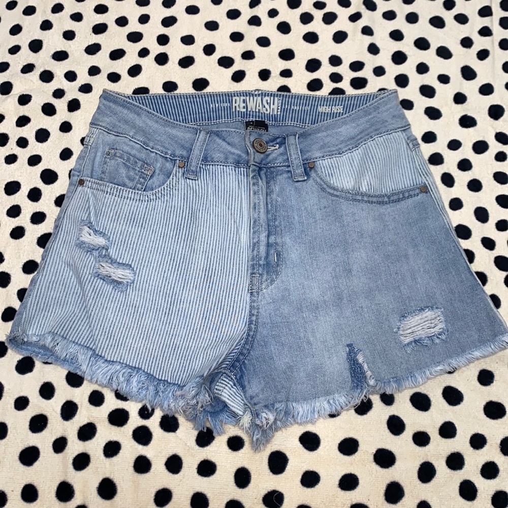 High Waist Cut Off Distressed Rewash Shorts